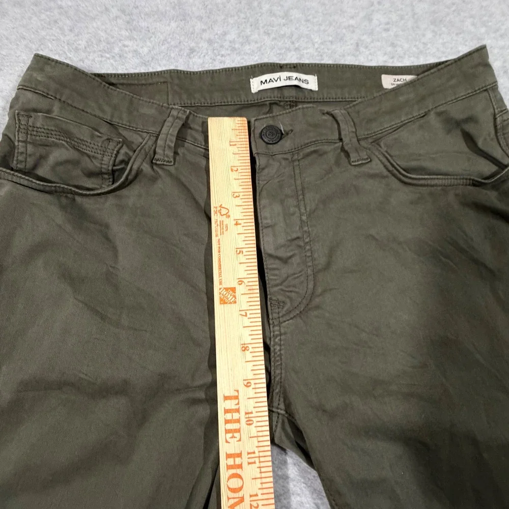 Mavi Jeans Zach Pants‎ Mens 34 Olive Green Straight Leg Twill Trousers
